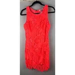 NWT Nellis Dress Bright Pink Tangerine Lace Sleeveless Small